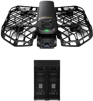HOVERAir X1 PROMAX Drohne mit Kamera 8K, Faltbar Action Cam mit über 15 vollautomatischen Flugmodi, 42 KM/H, Fliegen überall mit OmniTerrain, Rückkollisions-Erkennung (Standard&Charging Hub)