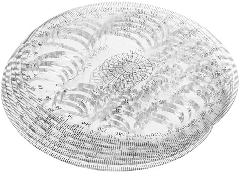 TOPBATHY 6 Pezzi Goniometro Circolare 360° Trasparente Righello da Disegno per Ufficio e Scuola Strumento di Misurazione Angoli per Progettazione Architettonica e Artigianato