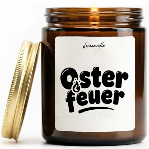 Osterfeuer - Duftkerze mit Spruch als Geschenk für Ostern, Freundin, Freund, Familie, Lustige Vanille Duftkerzen im Glas