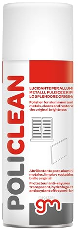 MagazziniGM POLICLEAN, Spray Limpiador Revitalizante para Metales y Aluminio, Elimina Rayas, Restaura Brillo, Ideal para Acero, Latón y Cromo, 400ml