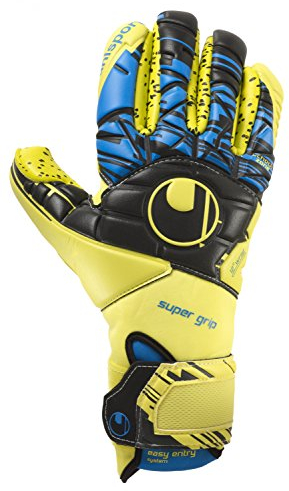 uhlsport Herren Torwarthandschuhe Speed Up Supergrip Finger Surround, Lite Fluo gelb/schwarz, 9, 101100501