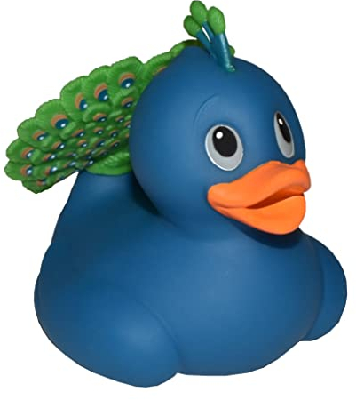 Wild Republic Rubber Duck, Peacock, Gift for Kids, Great Gift for Kids and Adults, 4 inches