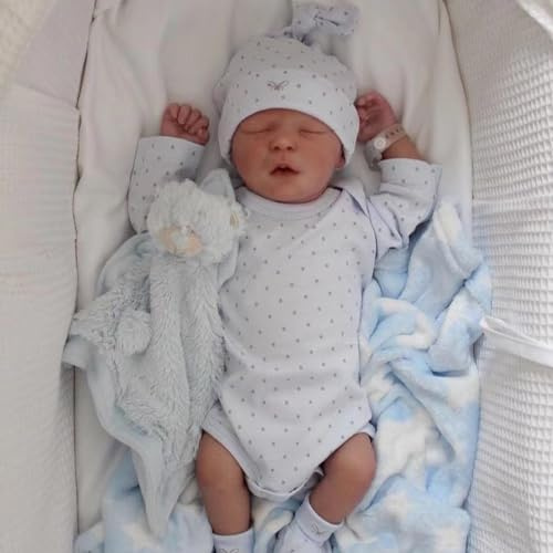 20 Zoll 50 cm Reborn Baby Vollsilikon Lebensecht Puppen Neugeborenes Baby Echt aussehende Babypuppen Realistisch Weihnachten Geschenk Spielzeug
