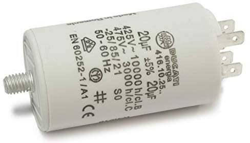 Condensateur moteur 20uF ± 5%/475V + GRD 40 x 70 mm, Ducati