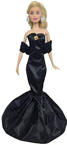 DIVISTAR Robe de soirée pour poupée de 11,5 pouces vêtements fille poupée mode robes porter jupe sirène - noir - 1pc