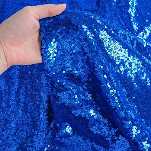 Paillettenstoff Polsterstoff Futterstoff Steppstoff Meterware Sequenzstoff für Mädchen Schneidern Glitzer Material (Blau, 92 cm)