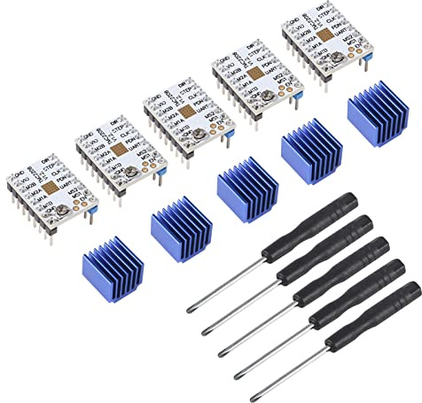 AOICRIE 5 Pieces TMC2208 V1.2 Stepper Driver Module TMC2208 Stepper Motor Driver Module with Heatsink for 3D Printer Part SKR V1.3 MKS GEN L Ramps 1.5/1.6 Control Board