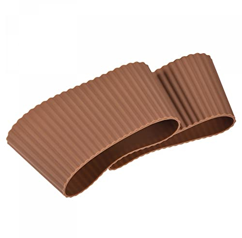 sourcing map Mug Sleeves, Heat Resistant Protective Anti-Slip Cup Silicone Covers Water Bottle Boots, Brown Pack of 2
