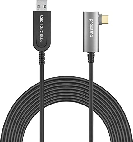 USB A to C Fiber Optical Extension Cable USB 3.1 Gen2 10Gbps 15Mright 50FT Compatible with Microsoft Azure Logitech Camera Aver &Vaddio & Barco ClickShare Touch Screen Kinect Oculus VR Intel RealSense
