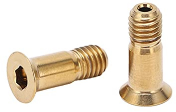 SUNGOOYUE M5 14.2mm Flat Head Hollow Rear Derailleur Guide Wheel Screws, Titanium Alloy Gold Derailleur Pulley Bolt Screws for Road Mountain Bike