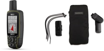 Garmin GPSMAP 65s – Robustes GPS-Outdoor-Navi mit vorinstallierter TopoActive Europakarte, 2,6“ Farbdisplay & Outdoor-Halterungspaket mit Tasche kompatibel mit vielen Garmin Outdoor GPS Geräten