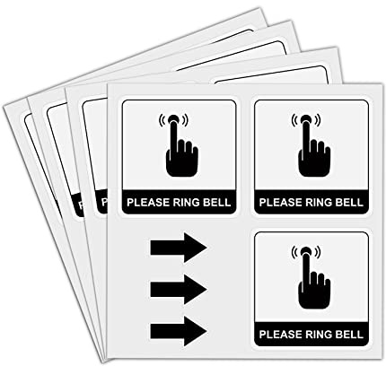 dealzEpic - Please Ring Bell Sign Stickers with Arrows Stickers - Self Adhesive Peel and Stick Decals - 5x5cm