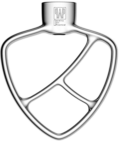 Flat Beater Replacement for KitchenAid 3.5 Qt. Tilt-Head Stand Mixers/Polished 18/8 Stainless Steel Accessories/No coating/Dishwasher Safe