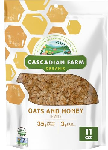 Cascadian Farm Organic Granola, Oats and Honey Cereal, Resealable Pouch, 11 oz