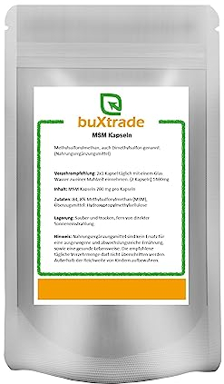 MSM Kapseln 5000 g | Methylsulfonylmethan | Nahrungsergänzungsmittel | Kapsel | 700 mg pro Kapseln | Buxtrade