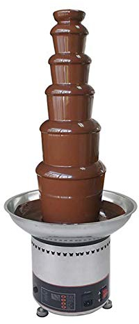 Fontaine à Chocolat, Fontaine à Chocolat à 6 Niveaux, Fontaine à Fondue au Chocolat Commerciale en Acier Inoxydable pour fête de Mariage 32 Pouces