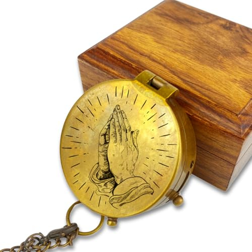 Personalisierter Kompass mit Gravur Kirchenmotiv und Wunschtext Dein Name und Text tolle Geschenkidee für Taufe Kommunion Firmung Konfirmation