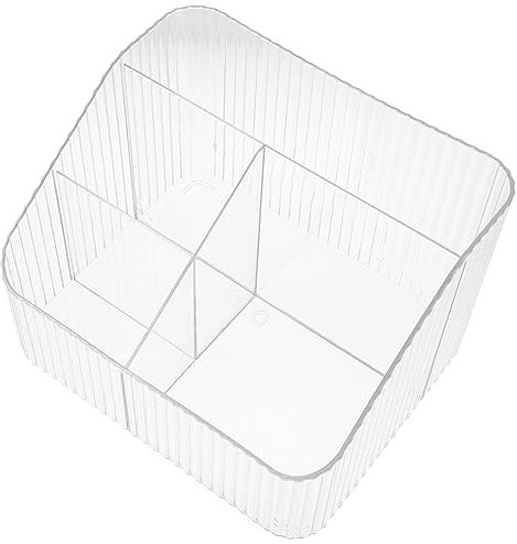 RORPOIR Transparente Desktop Organizer Box Mit Fächern Mehrzweck Aufbewahrung Für Kosmetik Stifte Und Fernbedienungen Acryl Schreibtisch Ordnungssystem Für Büro Und Zuhause