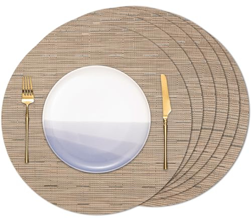 Banchif Platzsets abwaschbar Tischsets abwaschbar Rund 38 cm Platzdeckchen