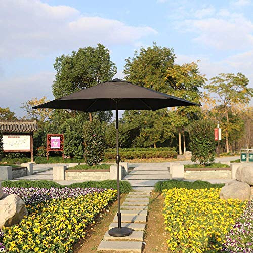 CGCSYZ Sonnenschirm 9' Terrassenschirm Outdoor-Tischschirm mit 8 stabilen Streben, Terrassenschirm Gartenschirm Aluminium-Hauptstange mit Kurbel und Neigungsknop(Schwarz