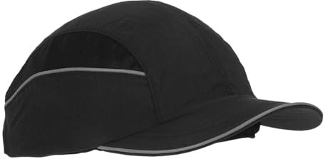 ULTECHNOVO Breathable Anti-static Safety Helmet Baseball Cap Flame-resistant Bump Cap Insert Work Head Protection Hat for Industrial and Construction Use Black Long Visor