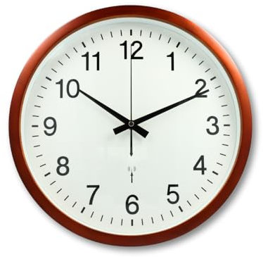 CLOXON Horloge murale radio-pilotée aspect bois - 32,5 cm - Sans tic-tac - Horloge murale design à piles - Marron