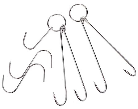 Ciieeo Unverzichtbares Werkzeug Zum Aufhängen Von 5 Stück Haken Aus Edelstahl S-form Flaches Ende Zum Trocknen