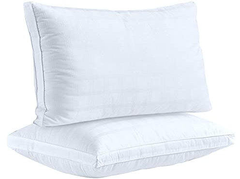 D & G THE DUCK AND GOOSE CO Premium Hotel Quality Luxury Down Alternative White Microfiber Pillow – Hypoallergenic, 100% Cotton with Elegant Design (48x74 cm / 19x29 inches, Pack of 1)