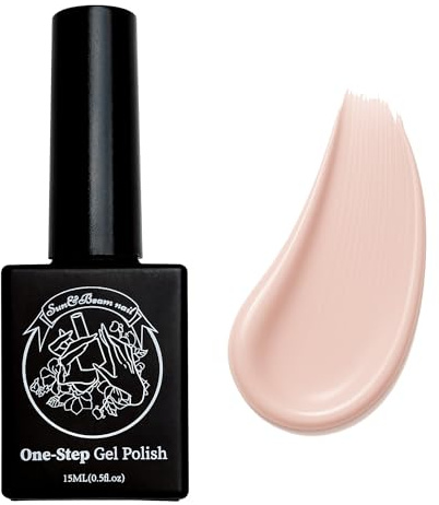 Vernis Gel 3-en-1 Sun&Beam Nails One-Step | Pas de Base ni de Top Coat Nécessaires, Sans Ponçage, Compatible UV/LED 15ml (#01 Rose Nude Transparent)