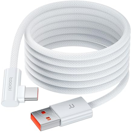 toocki Cable USB C USB A, 3 M 6A Cabo Cargador Tipo C 90 Grados Carga Rapida Compatible con Samsung Galaxy, Huawei Mate 60 Pro/Pro+ / Mate 50, Honor 70 Pro/Pro+ / 70/60, Xiaomi 14/14 Pro