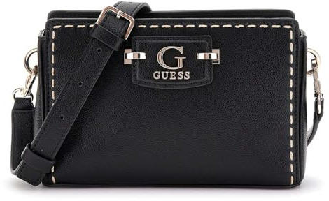 GUESS Nastra Mini Crossbody Top Zip XS Black