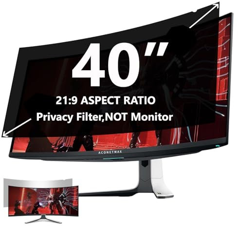 ACONETMAX 40 Inch Privacy Screen Filter for Computer Ultrawide 21:9 Curved Monitor- Privacy Shield and Anti-Glare Blue Light Shield Protector
