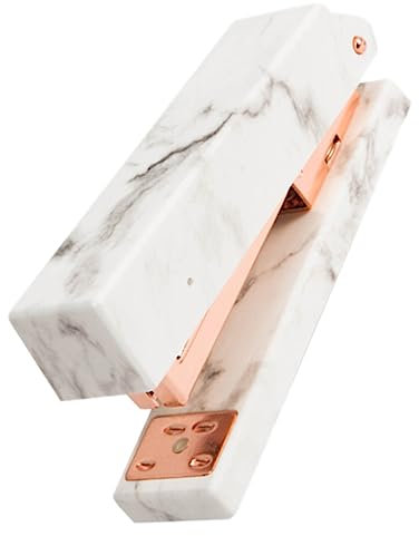 Tofficu Marbling Stylish Stapler Handheld Rose Gold Book Binding Machine Practical Student Stationery Tool