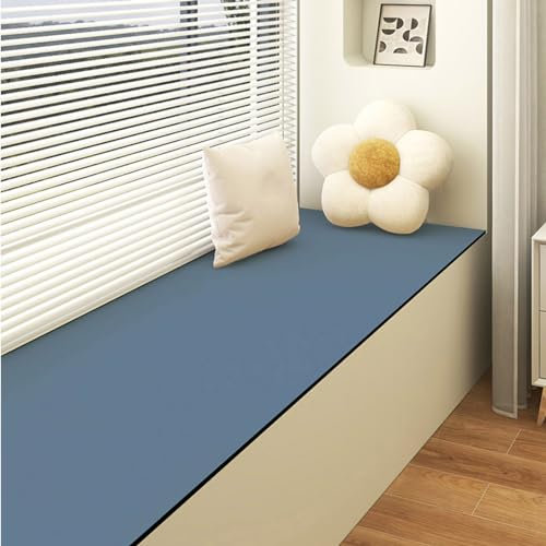 Tappetino Impermeabile per Finestra a bovindo, Resistente in Pelle, Cuscino per davanzale, per Soggiorno/casa/Cucina, Grigio (Blu Navy 80 * 160 cm)