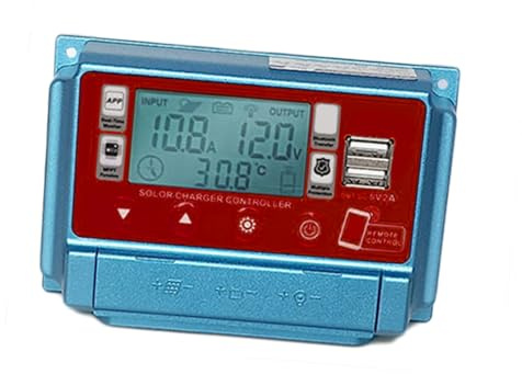 Contrôleur de Chargeur Solaire 60A MPPT LCD Affichage LCD Double USB 5V Télécommande Application Solar Contrôleur (60A)