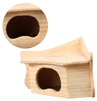 MILISTEN Hamsterhaus Aus Holz Schlaf Und Spielhütte Haustierbedarf Für Hamster Kaninchen Eichhörnchen Igel Versteckspielzeug Für Kleine Tiere