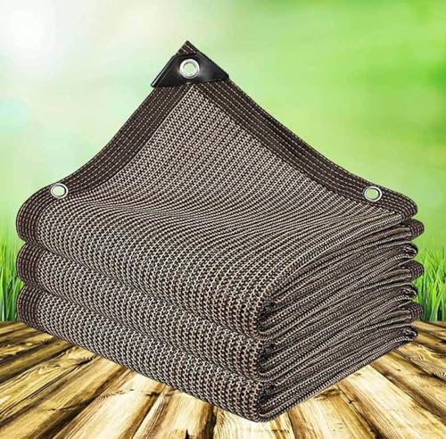 Toldo parasol pequeño negro de 3 x 3 pulgadas, malla transpirable resistente al desgarro, borde reforzado, resistente a desgarros para balcones/invernaderos, tamaños personalizables, marrón, 3 x 3 m