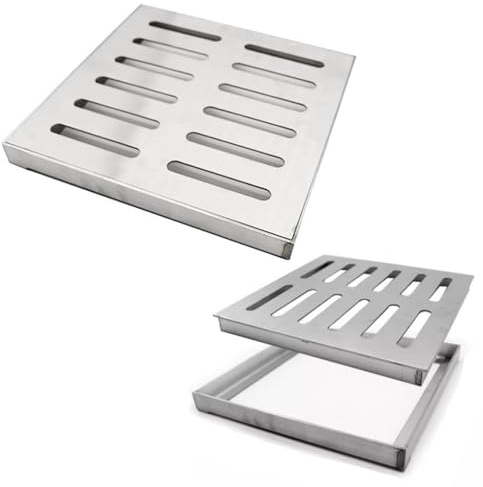 VLKLPZAHAK Coperchi Di Scarico Per Scarico Doccia 25cm Griglia Di Scarico In Acciaio Inox 304, Griglie Di Scarico Esterne/interne Per Bacino Di Raccolta(35x3cm-13.7x1.2in)