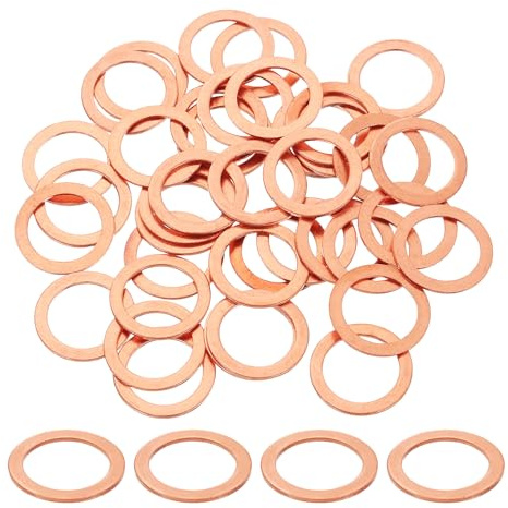 QUARKZMAN 100Pcs Rondelle Piatte M16 In Rame 16mm Diametro Interno | 22mm Diametro Esterno, 1mm Spessore, Guarnizione Metrica, Schiacciabili