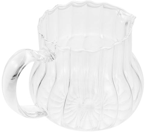 Mikikit Pot à Lait en Verre Transparent 200 Ml Pichet à Sauce la Cuisine Anti-fuite Bec Verseur Fin Tasse à Lait et Récipient à Épices pour Café, Pâtisserie et Restauration