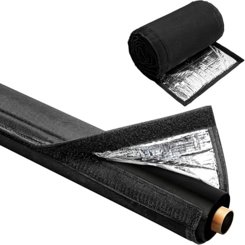URPIZY Aislamiento para sistemas de aire acondicionado, fabricado en tejido OXF¨¹rd con lámina de aluminio, 183 cm de Á 26 cm, color negro ¨C para climatizadores portátiles?, eficiencia energética y
