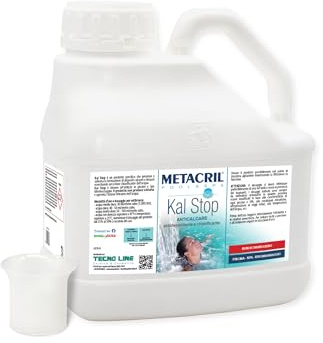 Metacril Kal Stop + Dos, Anticalcare e Chiarificante Non Schiumogeno - 3 LT | Con Bicchierino Dosatore Graduato, Ideale per Piscina, Spa e Idromassaggio