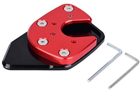 Motorrad Fuß Seitenständer Verlängerung Kickstand Pad Platte Anti-Rutsch Kickstand Pad für NC750X/X-ADV 17-19(Red)