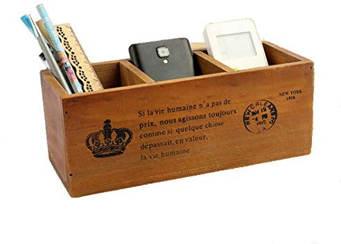 Afinder Retro Stiftebox Holz Stiftehalter Stehsammler Stiftköcher Stifteständer Schreibtischbox Stiftablage Büro Schreibtischorganizer Manager Tisch Organizer schön Größ Bleistift Box Office Zubehör