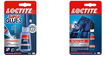 Loctite Super Glue-3 Professionnel, Colle Liquide à Séchage Immédiat, Transparente, Flacon 20 g Inclut Détach'Glue, Dissolvant Qui Enlève Taches et Résidus