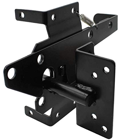 Edelstahl Vinyl Torriegel Schwarz (für Vinyl, Holz, PVC usw. Zaun) Zauntor Riegel mit Montagematerial
