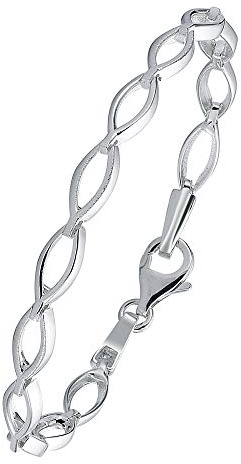 Vinani Armband ovale Glieder klassisch mattiert glänzend 925 Sterling Silber Gliederarmband 2BOP