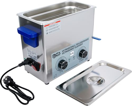 BGS 6880 | Ultraschall-Teilereiniger | 6,5 l Tankinhalt | Gehäuse, Behälter, Deckel & Korb aus Edelstahl | Ultraschallleistung 180 W | Heizleistung 300 W | 0 - 20 min | 20 - 80 °C