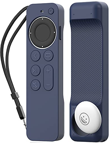 AhaStyle Silicone Case for Apple TV 4K / HD Siri Remote (2nd Gen / 3rd Gen) | with AirTag Holder, Magnet Technology, Lanyard Included, Great Grip, Heavy Shock Absorption, Drop Protection