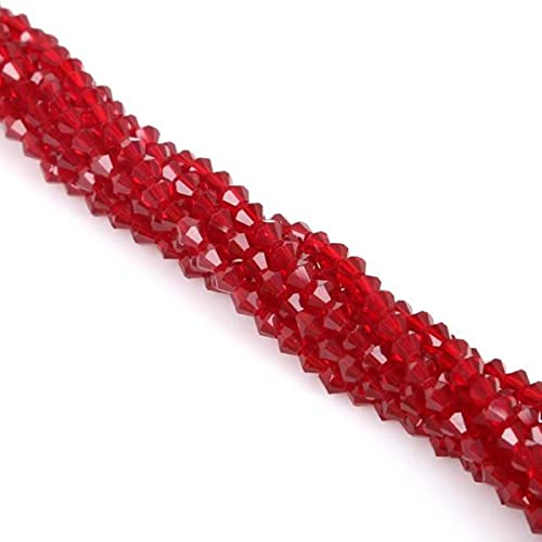New 50pcs 4mm Multicolor Austria Crystal Beads Charm Glass Bead Loose Spacer Garment Beads for Clothing/Crafts Decoration-Burgundy